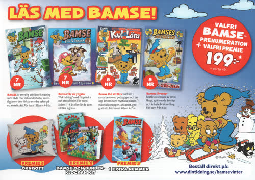 Läs med Bamse! Valfri Bamse-prenumeration + valfri premie
