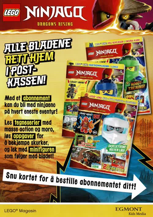 Abonnementskupong på Lego Ninjago (løst bilag i løssalg)