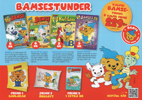 Bamsestunder Valfri Bamsetidning + Valfri premie