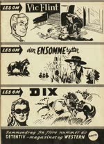 Detektivmagasinet gratishefte Les om Vic Flint  Les om den Ensomme rytter  Les om Dix 1957
